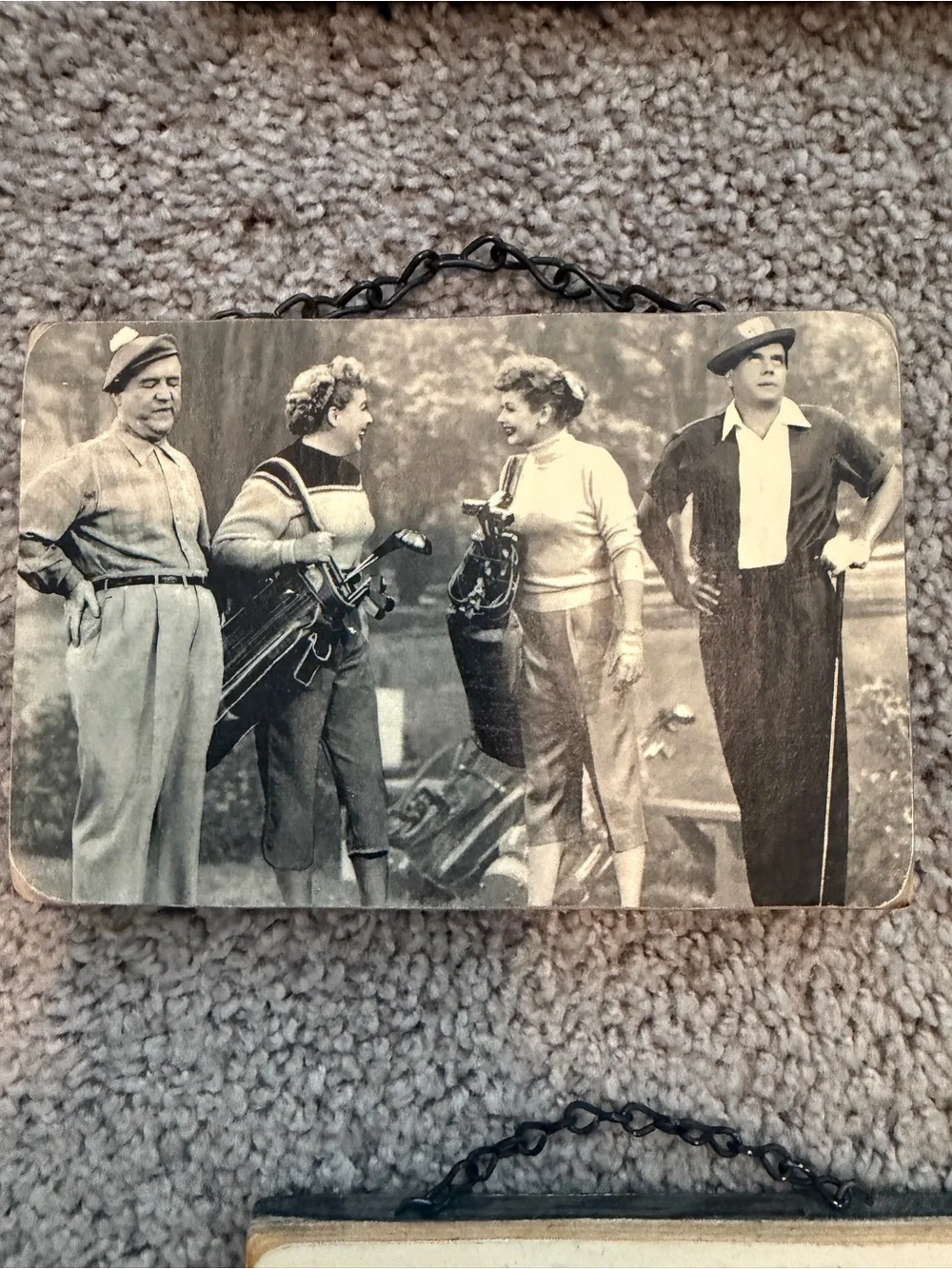 I Love Lucy Vintage-Style Black & White Wood Plaque Set